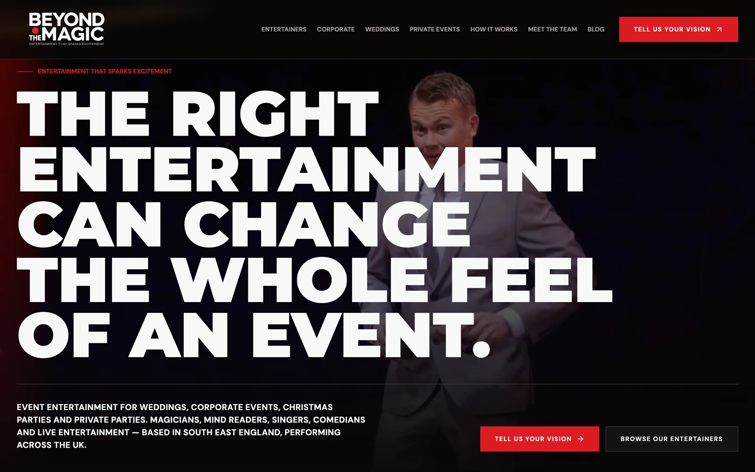 The Beyond the Magic website: The right entertainment can change the whole feel of an event