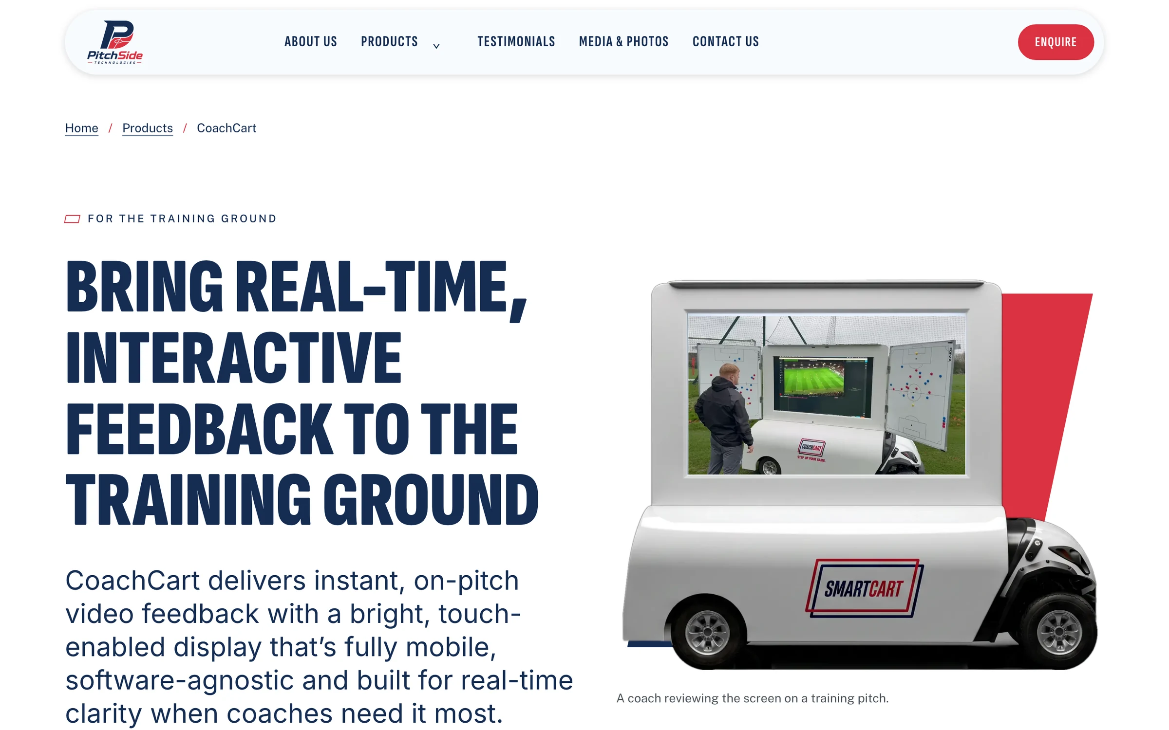 The CoachCart page: Bring real-time, interactive feedback to the training ground