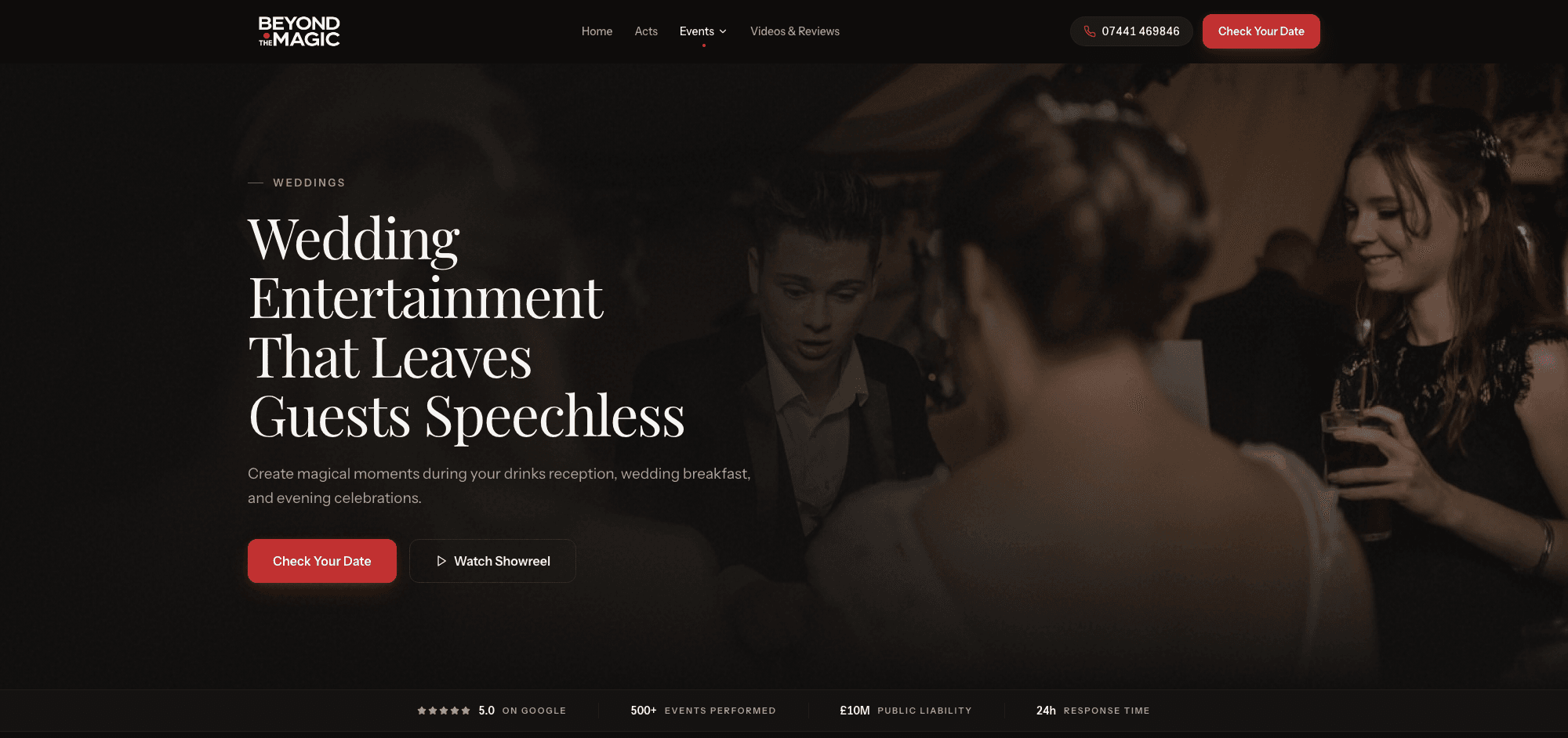 The weddings page — wedding entertainment that leaves guests speechless